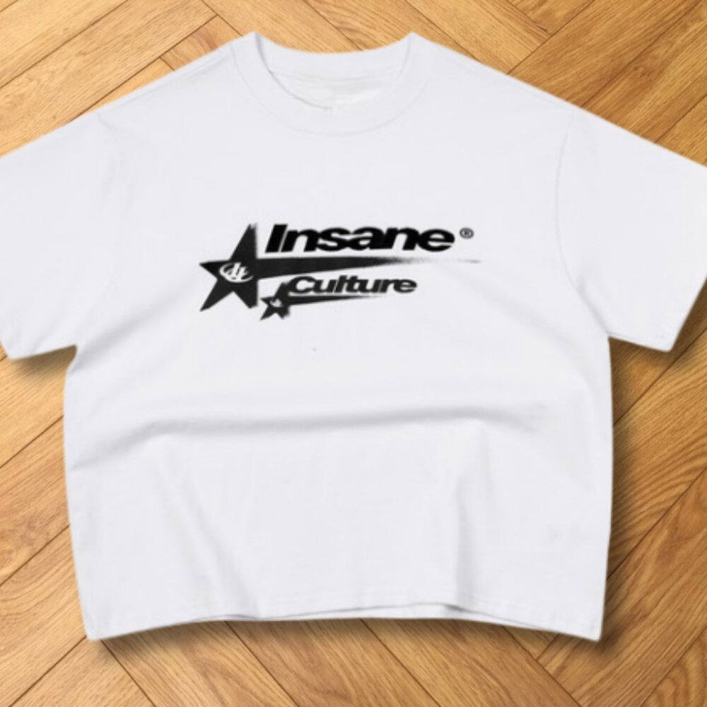 nsane Culture Star Graphic Tee Y2K Aesthetic White